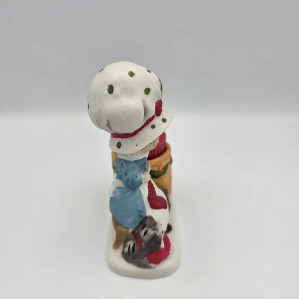 Christmas Luvkins Jasco 1978 Porcelain Mrs Claus Vintage Original Candle Holder